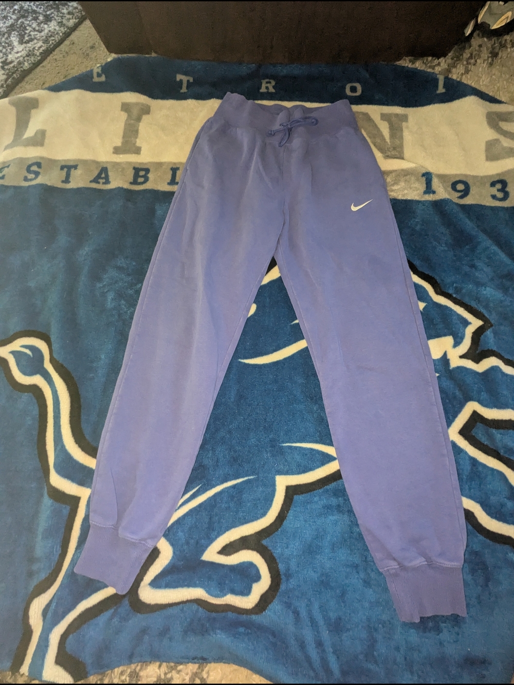 Nike Lavender Track Joggers with White Swoosh